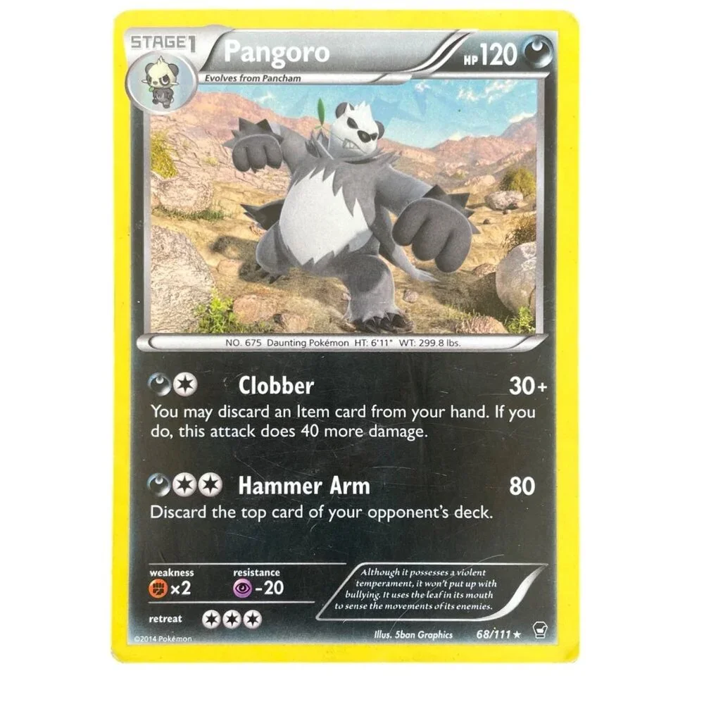 Pokemon Card Pangoro Stage 1 68/111 2014 Holo Rare Furious Fists